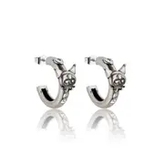Couture Kingdom Kuromi Oxidised Hoop Earrings Women Fashion Accessory Silver