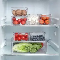 在飛比找樂天市場購物網優惠-掀蓋保鮮盒 新款食冷凍冰箱收納盒 塑料透明冰箱收納盒