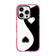 iPhone 16 Pro Impact Case MagSafe Compatible Heart Yin Yang - Black