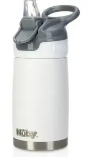 Nuby Thirsty Kids No Spill Flip-It Reflex Stainless Steel Travel Cup or Water Bo