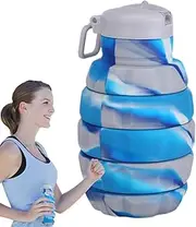 Zunishaone Foldable Water Bottle for Travel, Portable Sports Water Bottle, 500 ml, Refillable Folding Cup for Fitness, Camping, Outdoor, Mountaineering, Picnic, Cycling