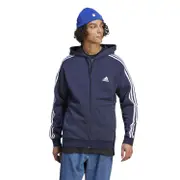 addias Mens Essentials Fleece 3-Stripes Hoodie - Navy