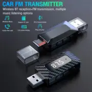 USB Wireless Bluetooth 5.3 FM Transmitter Receiver Car Music Audio Aux Adapter