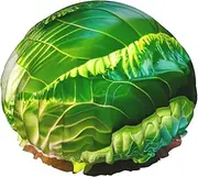 Bright Cabbage Print Various Activities Shower Cap Reusable Soft And Lightweight Bath Hair Cap Long Hair