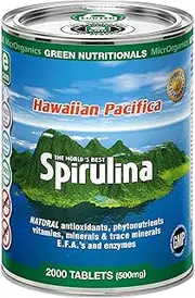 Green Nutritionals Hawaiian Pacifica Spirulina 2000 tablets - Vegan Friendly