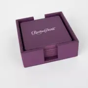 NEW! RUSSIAN POINTE PURPLE LEATHER DRINK COASTERS DANCE BALLET ACESSORIES GIFTS
