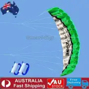 2.5m Dual Line Parafoil Parachute Stunt Sport Beach Kite Toy Outdoor Green AU