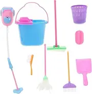 Milisten 9PCS Mini Cleaning Equipment Fun Imitation Plaything Creative Housekeeping Role Play Great Present Random Color