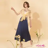 在飛比找momo購物網優惠-【巧玲瓏】典雅繡花優雅洋裝2165041