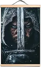 Vintage Armor Warrior Artwork Wooden Scroll Painting Wall Hanging Banner - Upgrade Your Room Wall Decor with Templar Knight Art Poster Wall Charts A0