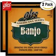 2-PACK GHS PF190 Americana Series Cryogenic 5-String Banjo Strings Light