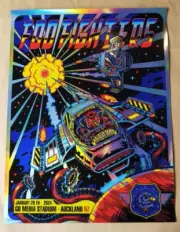 Foo Fighters Auckland NZ 2024 Screen Print FOIL Poster Juan Pablo Ltd Ed 80