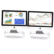 Jetec 2 Pcs Clear Acrylic Monitor Stand Desktop Video Game 16 x 8 x 3 Inch
