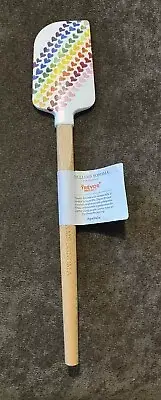 New Williams Sonoma Wood Handle 12 1/2" Trevor Project SPATULA Rubber Silicone