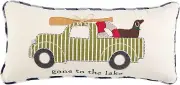 Mud Pie, Gone Lake Applique Pillow, 22" x 10"