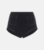 [Dolce & Gabbana] Dolce & Gabbana High-rise wool and silk shorts AU 16 black