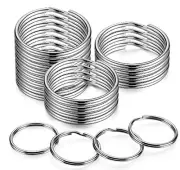 1.5 inch Key Rings (Round) Bulk (30pcs), 38mm Sliver Metal Spilt Key Rings