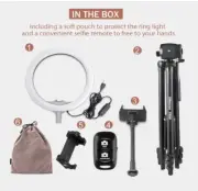 UBeesize 10.2" Selfie Ring Light with 50" Tripod Stand & Flexible Phone Holder f