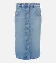 [Stella McCartney] Stella McCartney Chain-detail denim midi skirt AU 6 blue