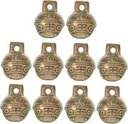 BESPORTBLE 10pcs Antique Copper Pet Bell for Cats Dogs DIY Crafts Unique Tiger Head Design for Home Decor Christmas and Craft Projects