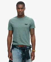 Essential Logo Emb Tee | Mid Pine Green Grit