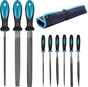 LIBRATON Metal Files 9PCs, File Set for Metal, Needle Files, Files Rasps, Flat, Round, Half-Round Files for Metalworking, Metal, Woodworking, Wood, Carpentry