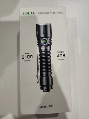 APLOS T01 3100 Lumens Tactical Flashlight, Dual Switch, USB-C Rechargeable LED F