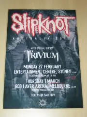 SLIPKNOT - TRIVIUM - 2012 AUSTRALIAN TOUR - LAMINATED TOUR POSTER