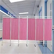 Mobile Hospital Privacy Screen,Heavy-Duty Steel Frame with Locking Wheels,3/4/5/6-Panel Foldable Room Divider,for Hospital Clinic Salon(6piece)