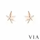【VIA】白鋼耳釘 白鋼耳環 楓葉耳環/植物系列 小清新楓葉造型白鋼耳釘(玫瑰金色)