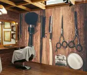 3D Black Brush G3557 Hair Cut Barber Shop Wallpaper Wall Murals Self-adhesive E