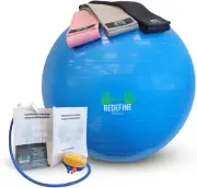 55CM EXERCISE BALL CHAIR & 3 BOODY BANDS BUNDLE WITH AIR PUMP FOR WORKING OUT