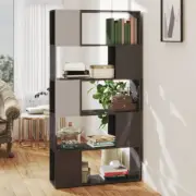 NNEVL Book Cabinet Room Divider High Gloss Grey 80x24x155 cm Chipboard