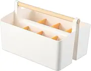 TENOL Desktop Organizer Pencil Holder Adjustable Portable Remote Holder Cosmetic Storage Box for Desktop Bathroom Media Controllers, Orange
