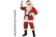 Flannel Santa Claus Suit Saint Nicholas Deluxe Christmas Mens Costume Set Plus
