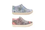 Step on Air Mimi Ladies Shoes Ankle Boots Floral Print Side Zips Comfort Flats