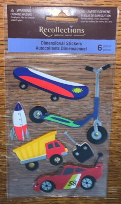 Recollection Boy Toy Truck Remote Control Car Scooter Rocket Skate Board Sticker