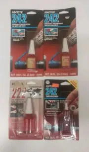 Loctite Threadlocker Lot of 4 (242 & 222) Free Shipping