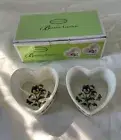 Portmeirion Botanic Garden Set of 2 Heart-Shaped Porcelain Ramekins (Pansy)