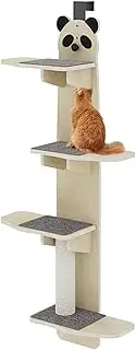 Door Hanging Cat Shelf Multi Level Door Hanging Cat 4-Levels Over Door Cat Climber for Indoor Cats Door Hanging Cat Tree Over(Panda)