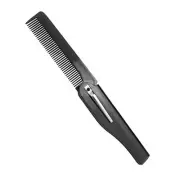 Folding Flip Pocket Comb Black Plastic Hair Style Beard Barber Greaser Pomp NEW