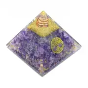 1 pc Amethyst Crystal Tree of Life Orgone Pyramid EMF Protection Meditation