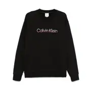 [Calvin Klein] Calvin Klein Logo-embroidered Sweatshirt XL BLACK