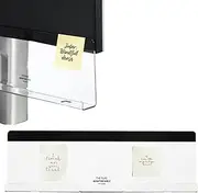 uxcell Monitor Memo Board, Transparent, Black Bottom Self-Adhesive Sticky Note Holder Side Note Attachment Computer Accessories for Home Office Computer Monitor Screen, 1 Pcs
