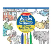 Melissa & Doug - Jumbo 50-page Kids' Coloring Pad - Space Sharks Sports And More