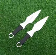 2 pieces handmade high polished throwing knives set with beautiful leather sheat