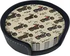 Motorcycles Drinks Coasters with Holder, Suitable for Kinds of Cups, Set of 6