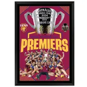 Brisbane Lions 2024 Premiers Post Game Poster Framed