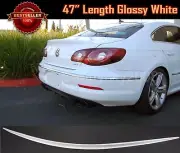47" Universal Tape on Glossy White Rear Trunk Deck Lip Spoiler Wing For Nissan (for: Nissan)