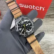 NEW✅ Swatch Irony SPECIAL UNIT Stainless Steel Brown Leather Men's Watch YWB402